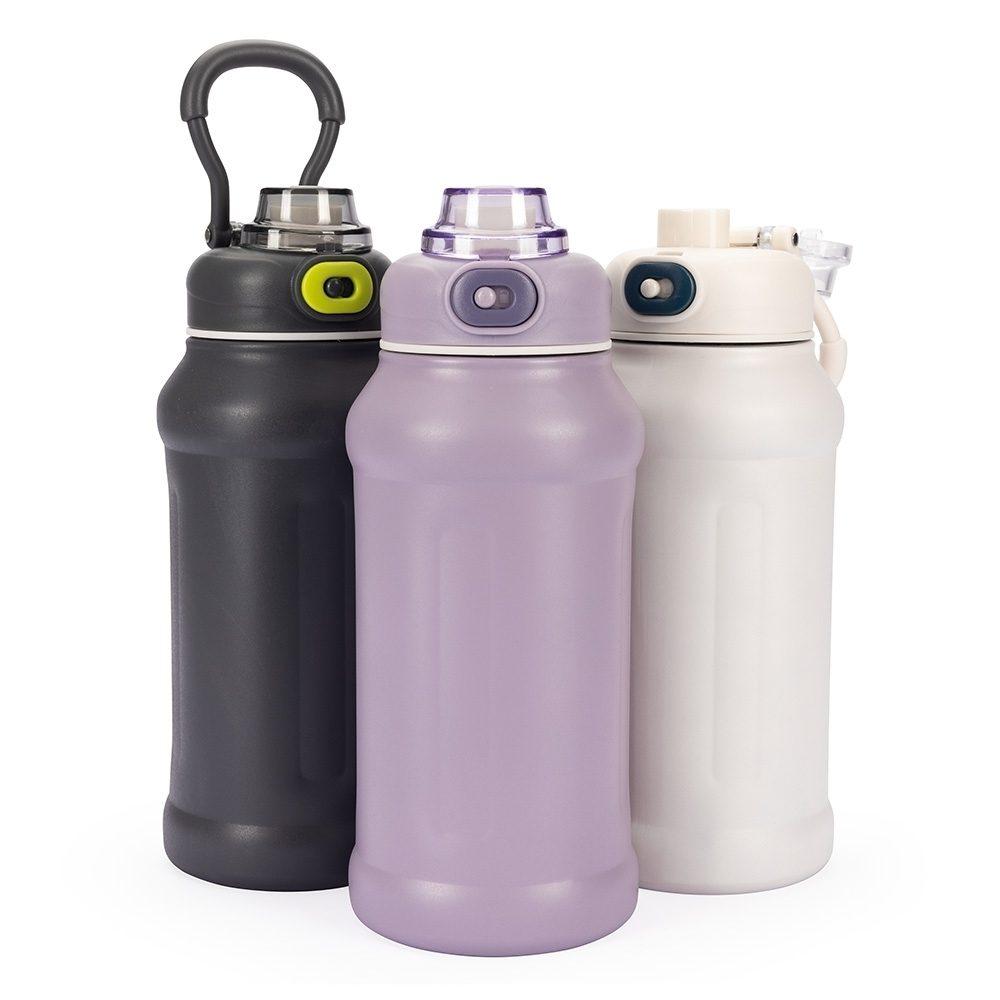Garrafa térmica esportiva com alça 850ml DR1922 na cor Roxo, brinde personalizado Sky Brindes