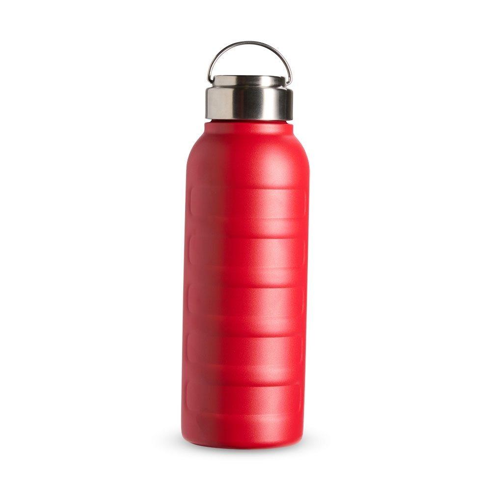 Garrafa térmica 950ml DR1923 na cor Vermelho e inox, brinde personalizado Sky Brindes