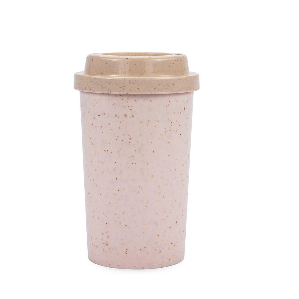 Copo fibra de arroz 350ml DR1931 na cor Bege, brinde personalizado Sky Brindes