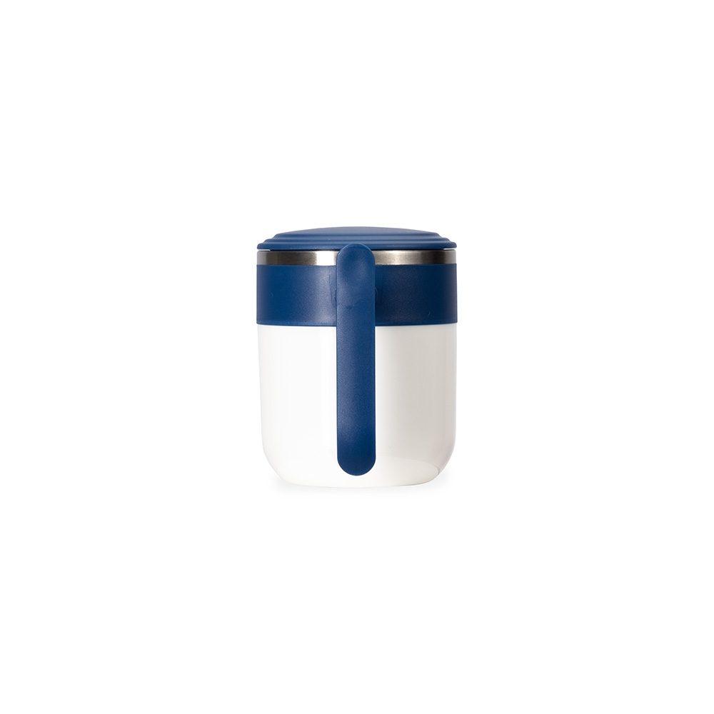 Caneca inox 350ml DR1932 na cor Rosa e branco, brinde personalizado Sky Brindes
