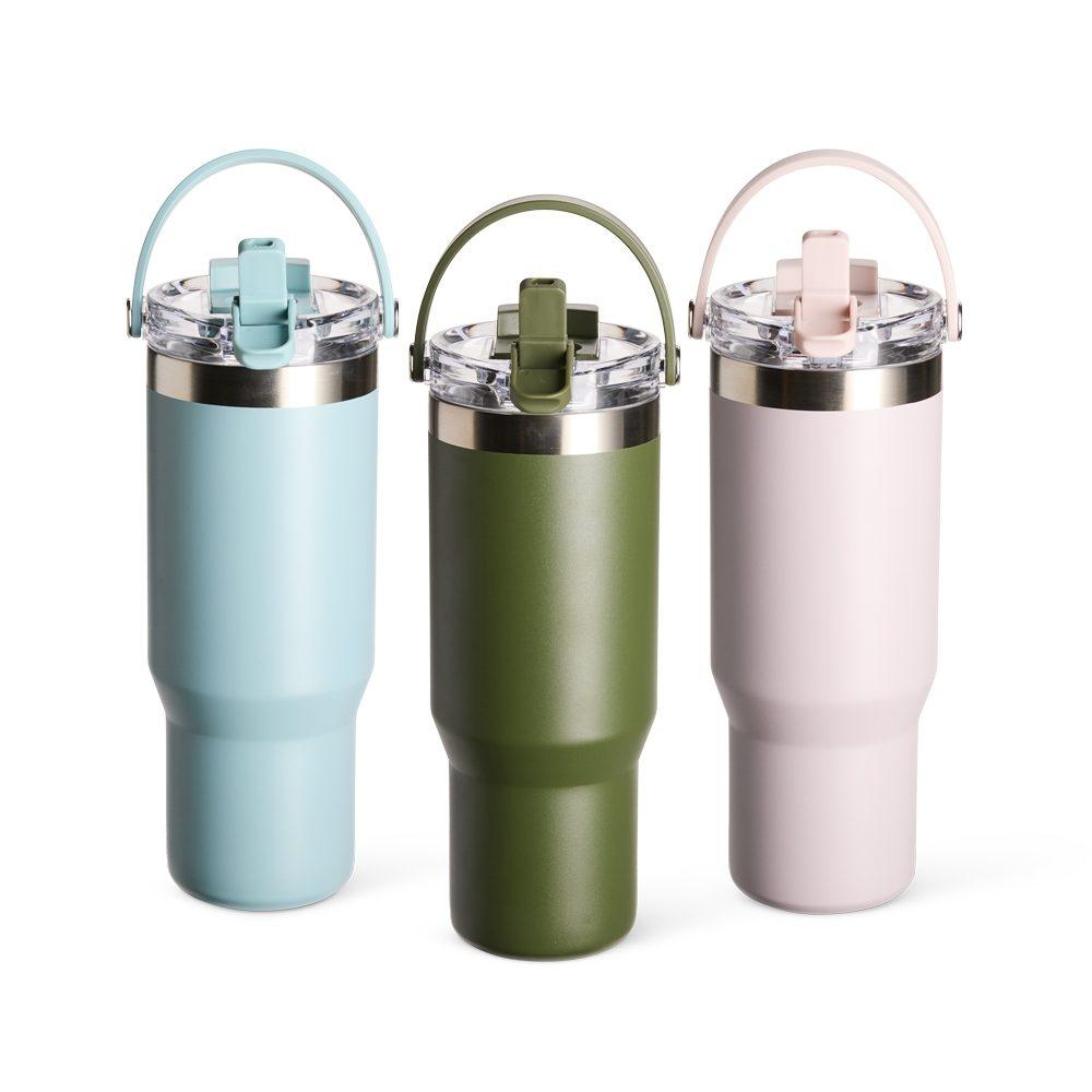 Copo térmico 900ml DR1933 na cor Cinza, brinde personalizado Sky Brindes