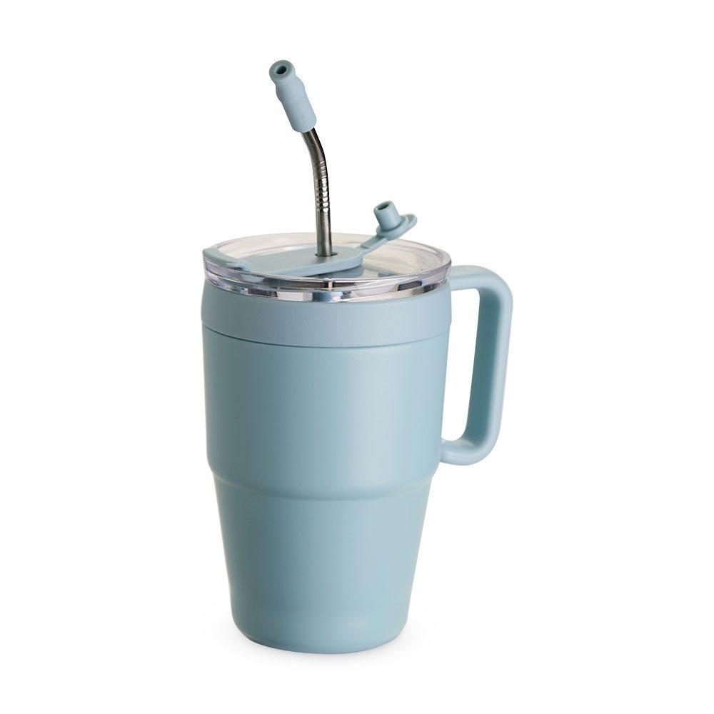 Caneca térmica 600ml DR1938 na cor Azul celeste, brinde personalizado Sky Brindes