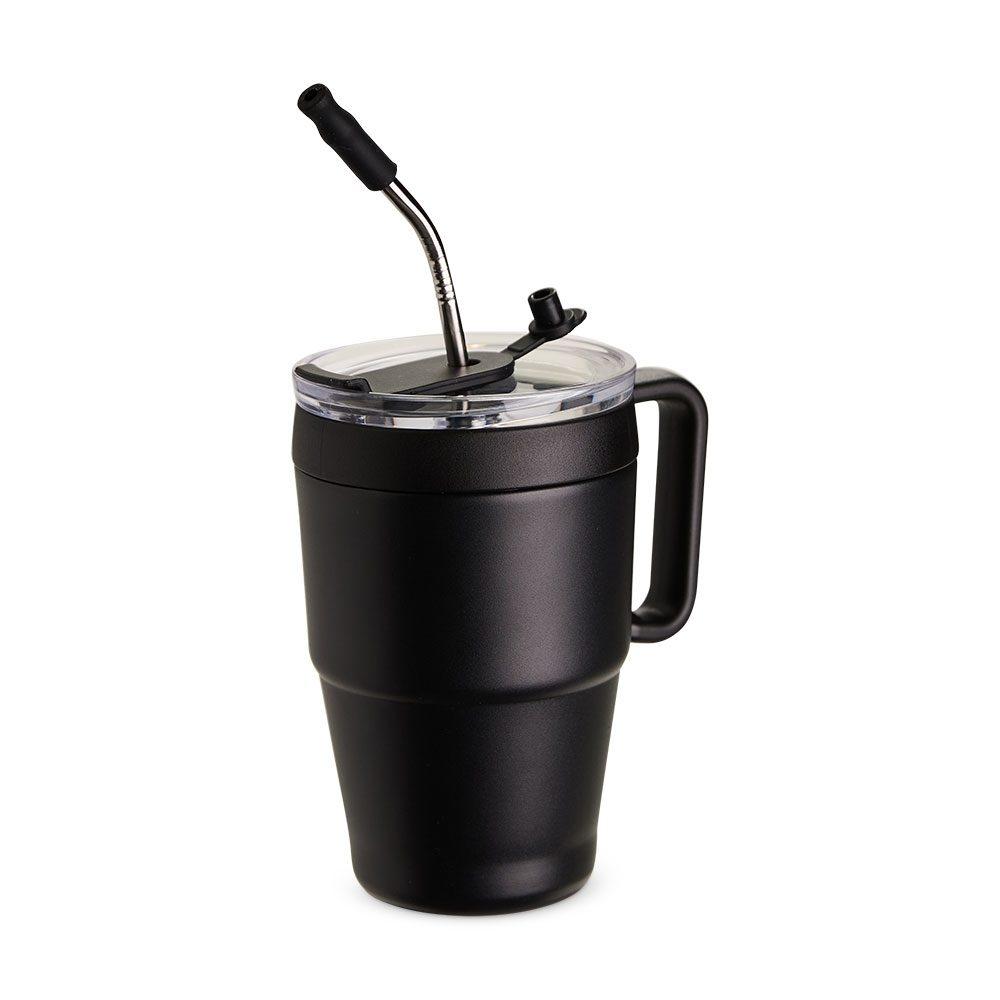 Caneca térmica 600ml DR1938 na cor Preto, brinde personalizado Sky Brindes
