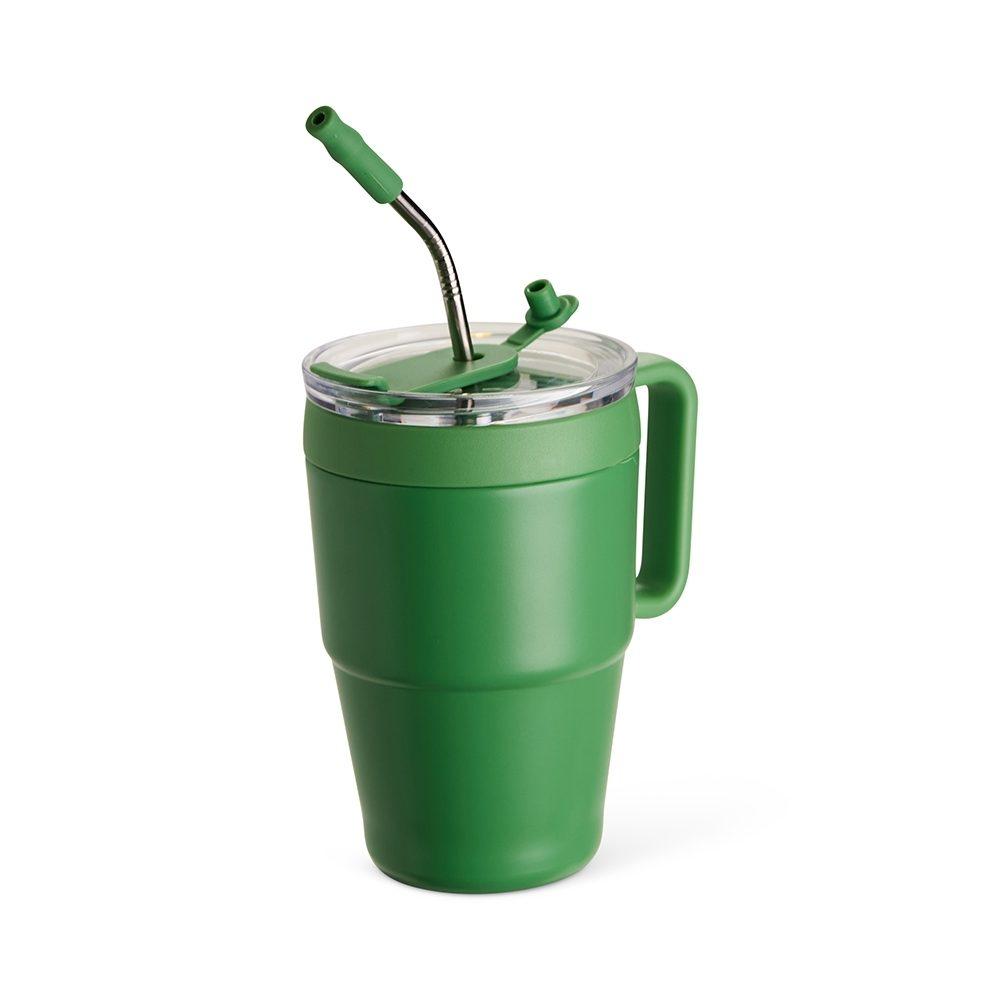 Caneca térmica 600ml DR1938 na cor Verde, brinde personalizado Sky Brindes