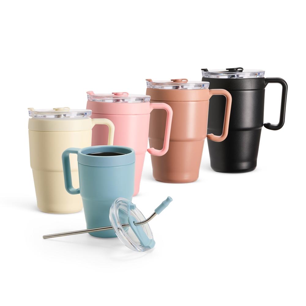 Caneca térmica 600ml DR1938 na cor Preto, brinde personalizado Sky Brindes