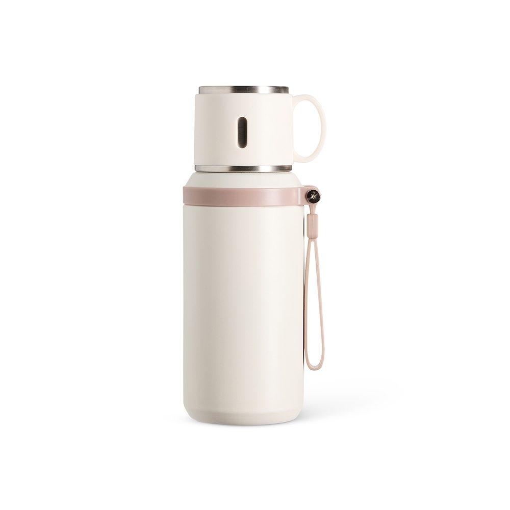 Garrafa térmica 600ml DR1939 na cor Branco, brinde personalizado Sky Brindes