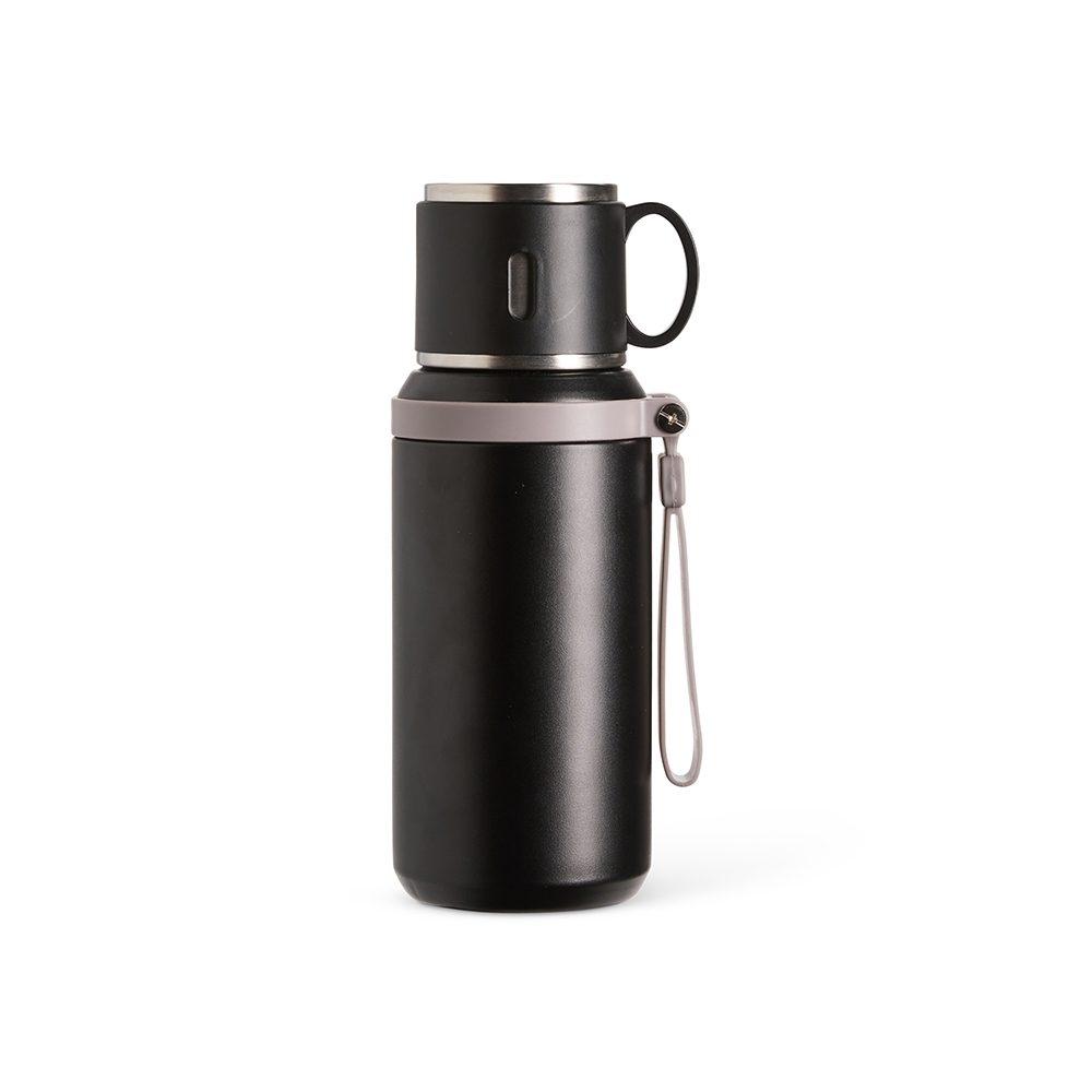 Garrafa térmica 600ml DR1939 na cor Preto, brinde personalizado Sky Brindes
