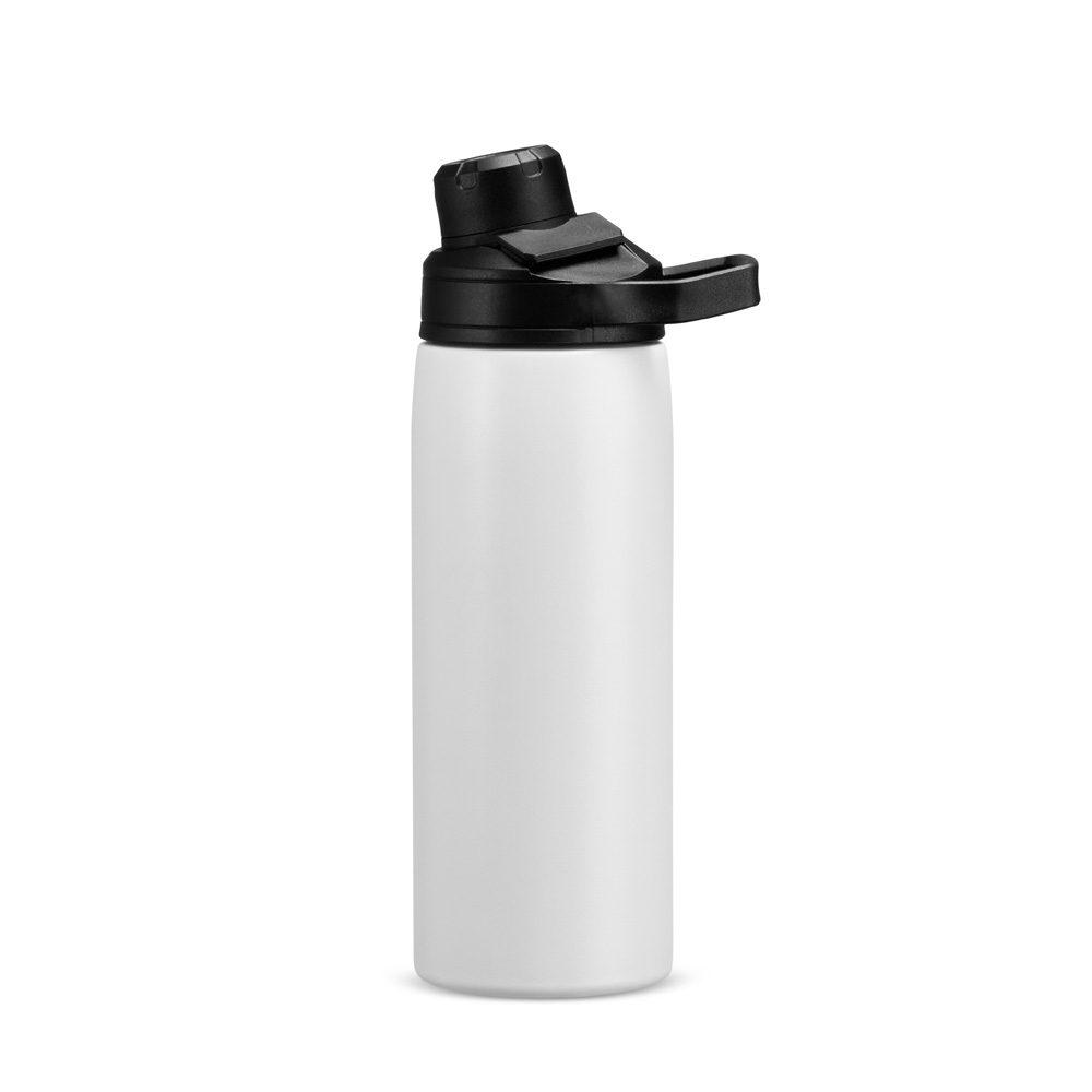 Garrafa térmica 600ml DR1944 na cor Branco, brinde personalizado Sky Brindes