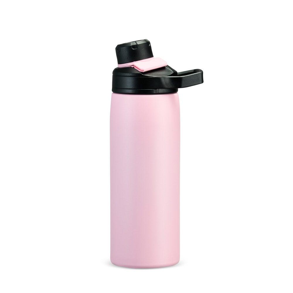 Garrafa térmica 600ml DR1944 na cor Rosa, brinde personalizado Sky Brindes