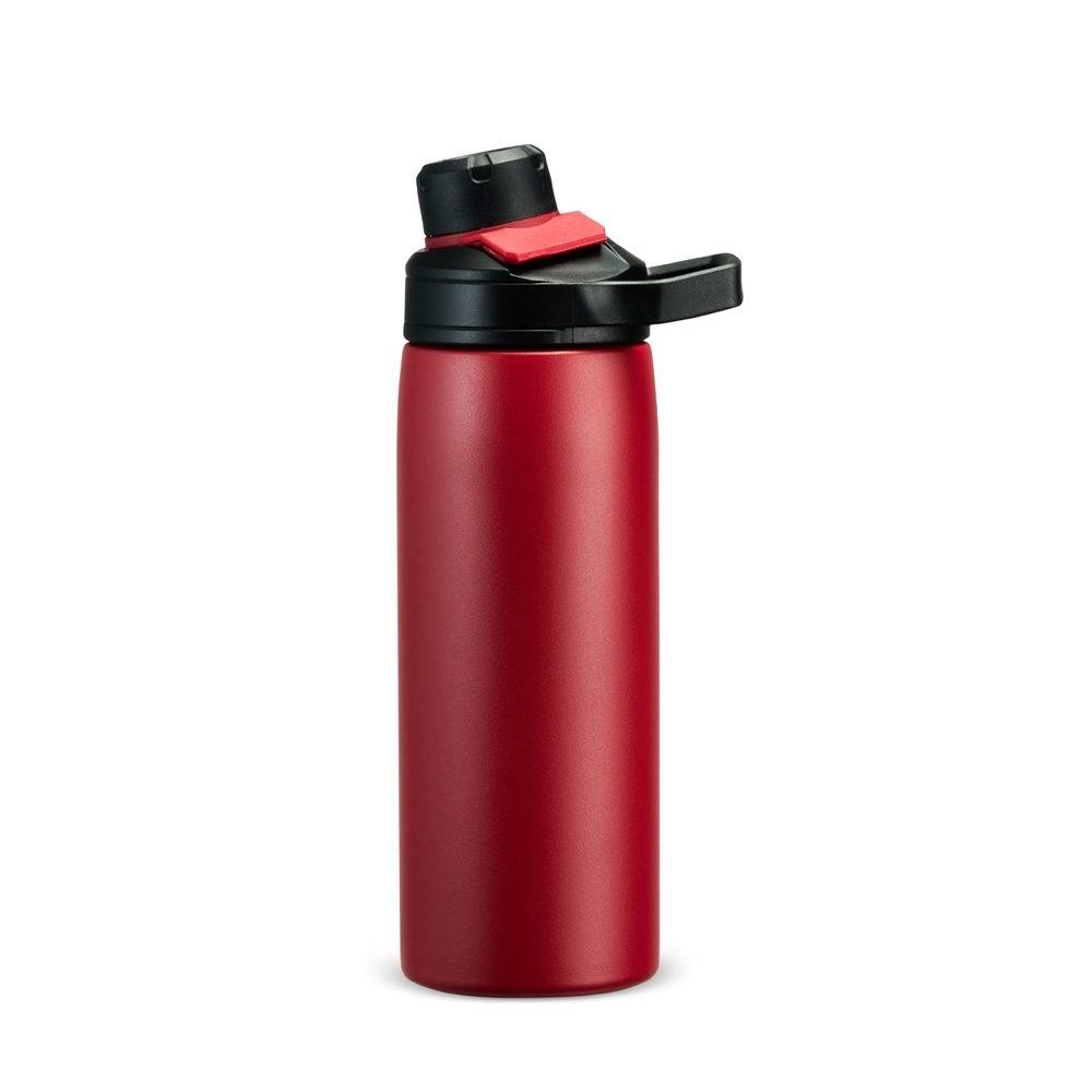 Garrafa térmica 600ml DR1944 na cor Vermelho e inox, brinde personalizado Sky Brindes