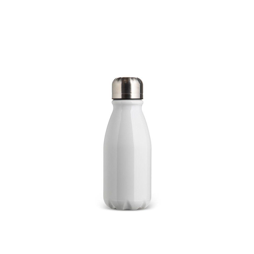Garrafa de alumínio 400ml DR1956 na cor Branco, brinde personalizado Sky Brindes