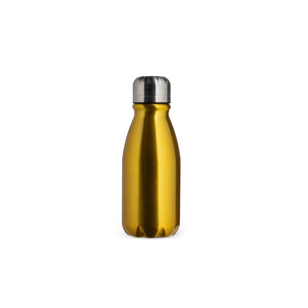 Garrafa de alumínio 400ml DR1956 na cor Dourado, brinde personalizado Sky Brindes