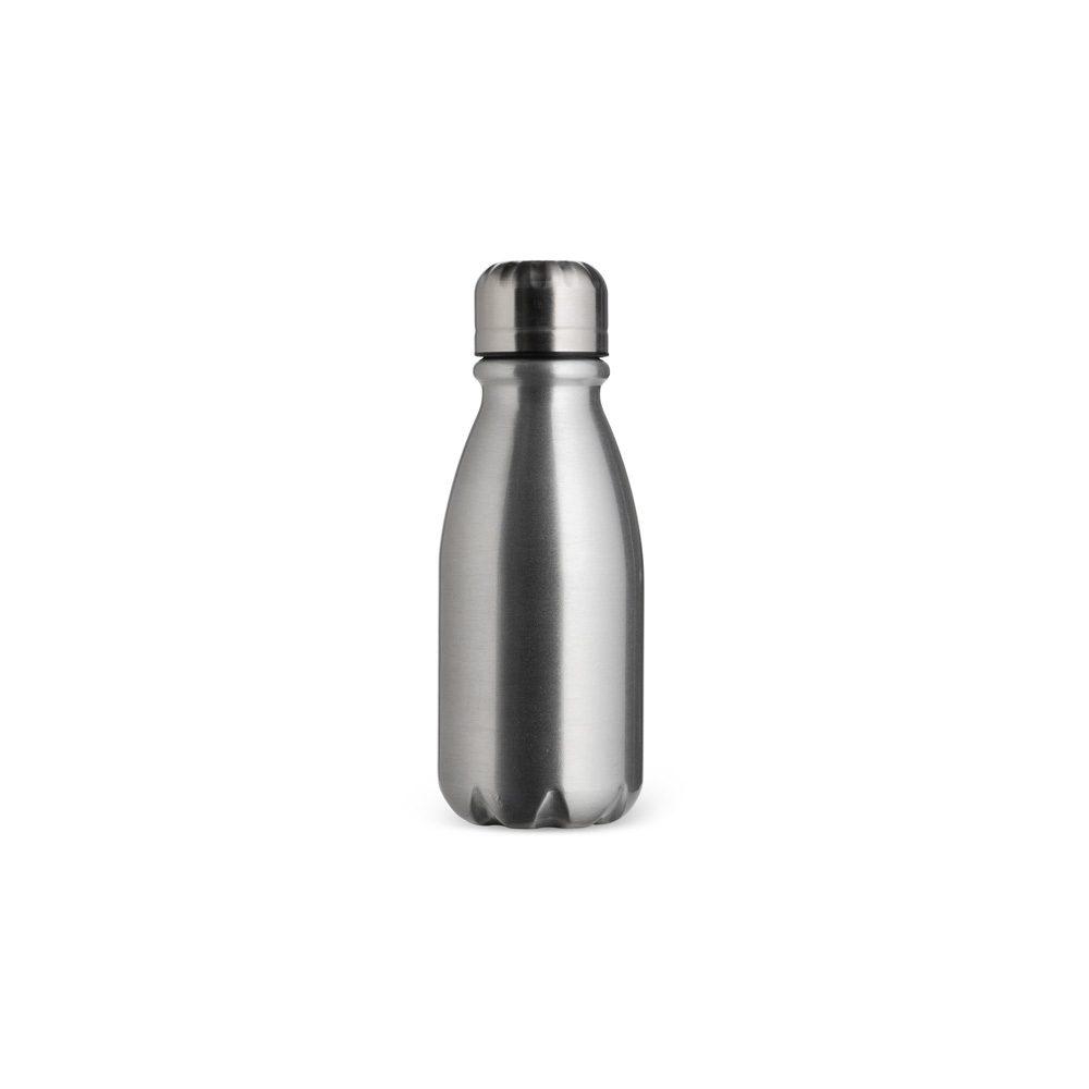 Garrafa de alumínio 400ml DR1956 na cor Prata, brinde personalizado Sky Brindes