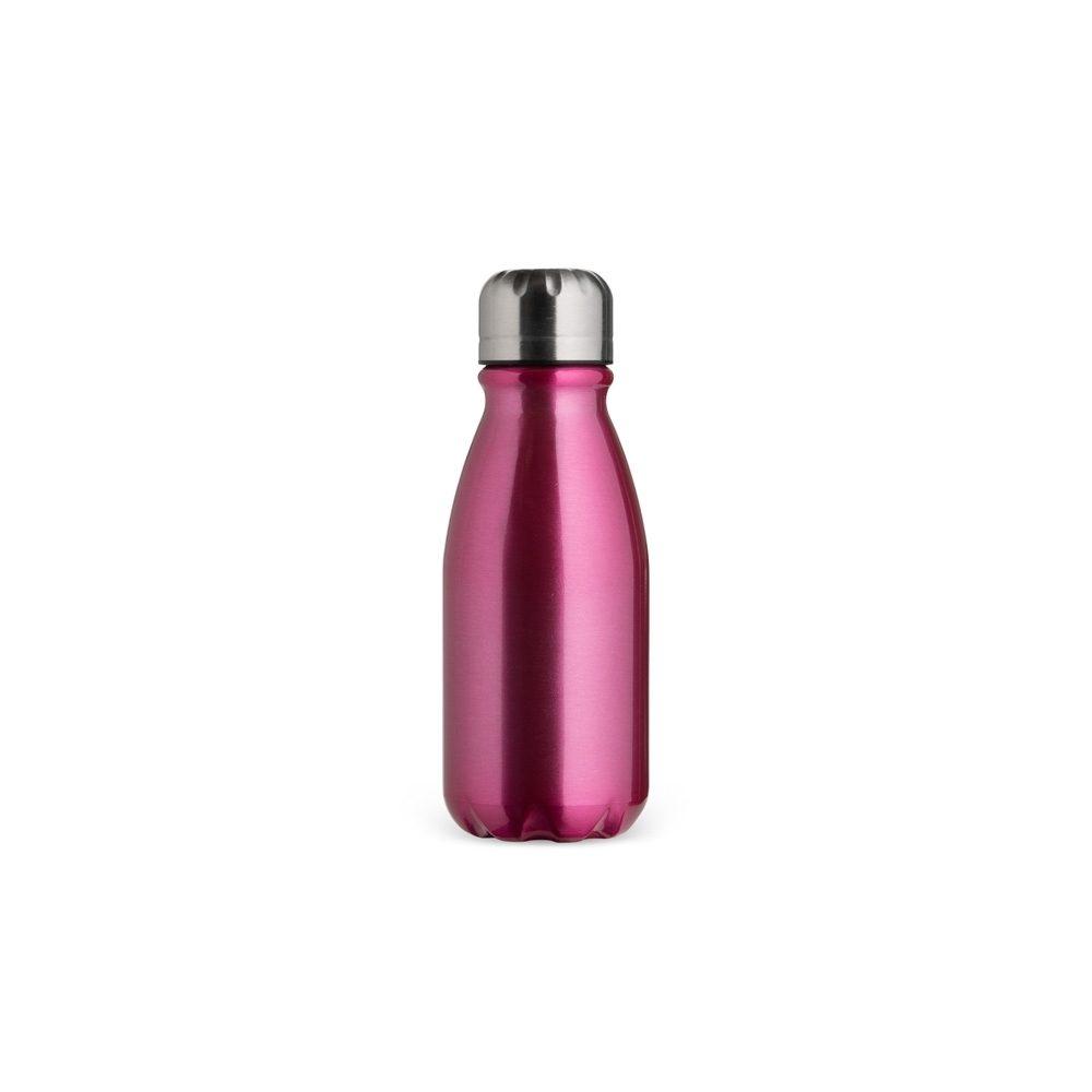 Garrafa de alumínio 400ml DR1956 na cor Rosa e cinza, brinde personalizado Sky Brindes