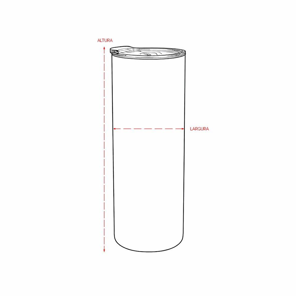 Copo térmico sublimático 600ml DR1958 na cor Branco, brinde personalizado Sky Brindes
