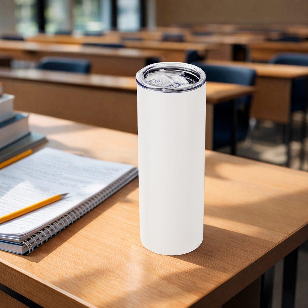 Copo térmico sublimático 600ml DR1958 na cor Branco, brinde personalizado Sky Brindes