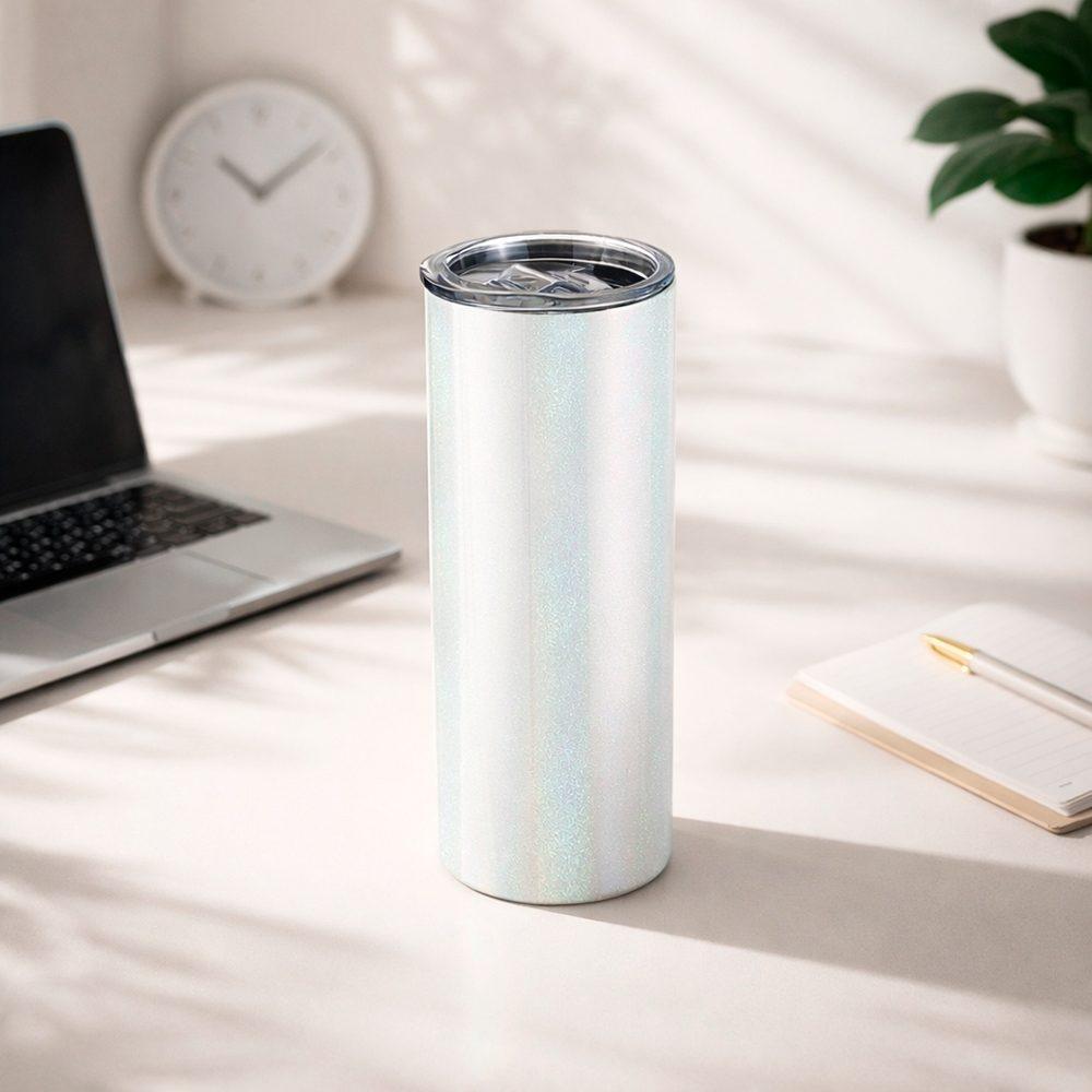 Copo térmico 600ml DR1960 na cor Branco, brinde personalizado Sky Brindes