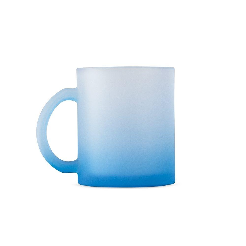 Caneca vidro 350ml DR1962 na cor Azul, brinde personalizado Sky Brindes