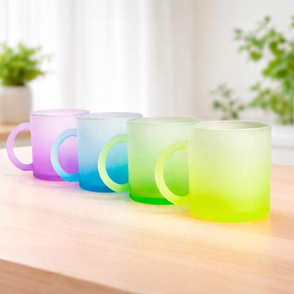 Caneca vidro 350ml DR1962 na cor Verde e verde, brinde personalizado Sky Brindes