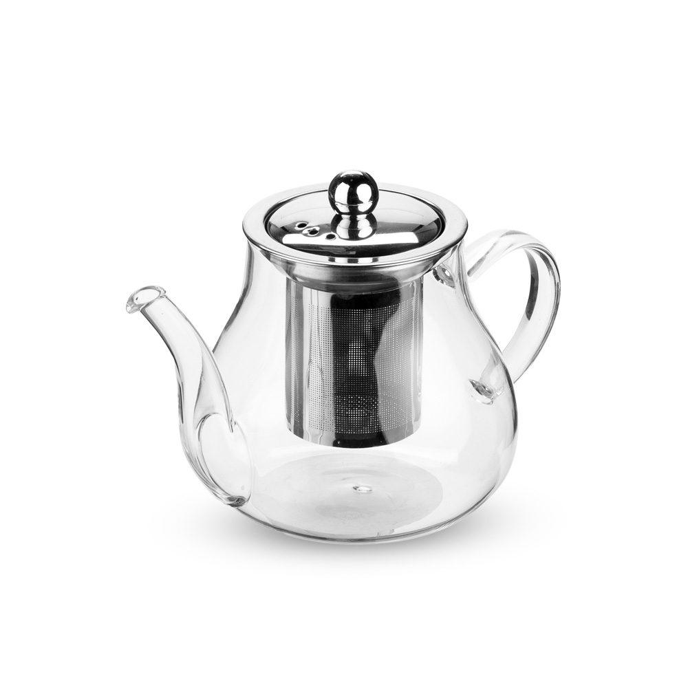 Chaleira vidro borossilicato 600ml DR1974 na cor Transparente, brinde personalizado Sky Brindes