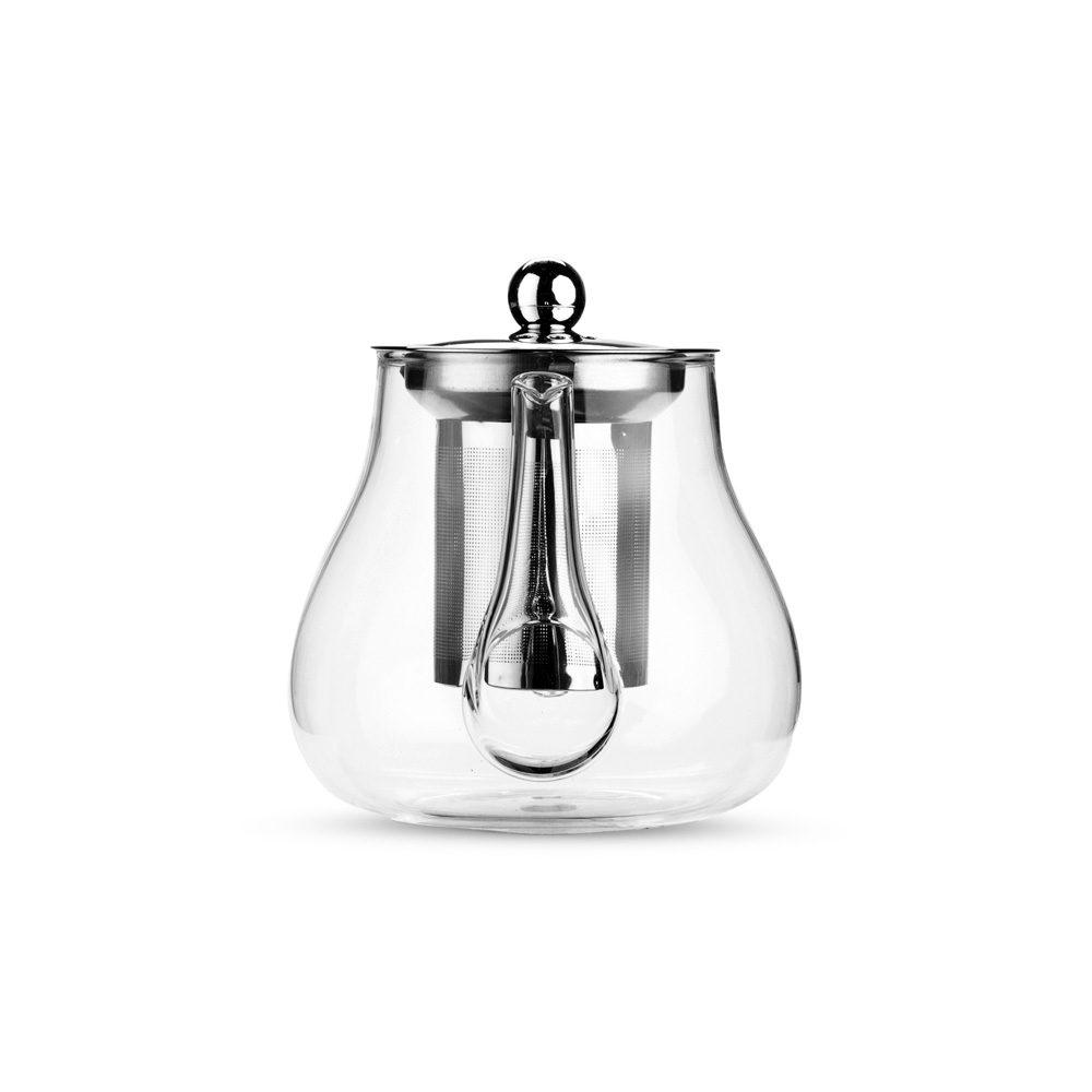 Chaleira vidro borossilicato 600ml DR1974 na cor Transparente, brinde personalizado Sky Brindes