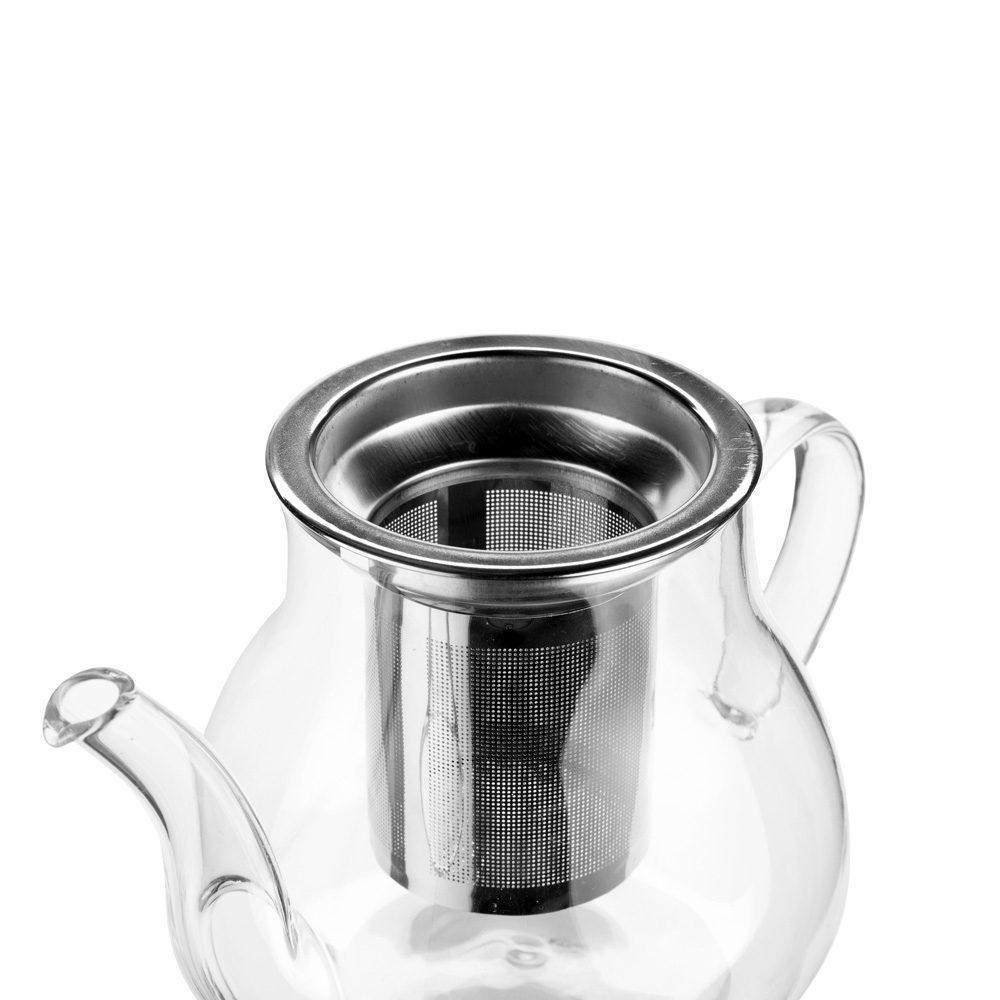 Chaleira vidro borossilicato 600ml DR1974 na cor Transparente, brinde personalizado Sky Brindes