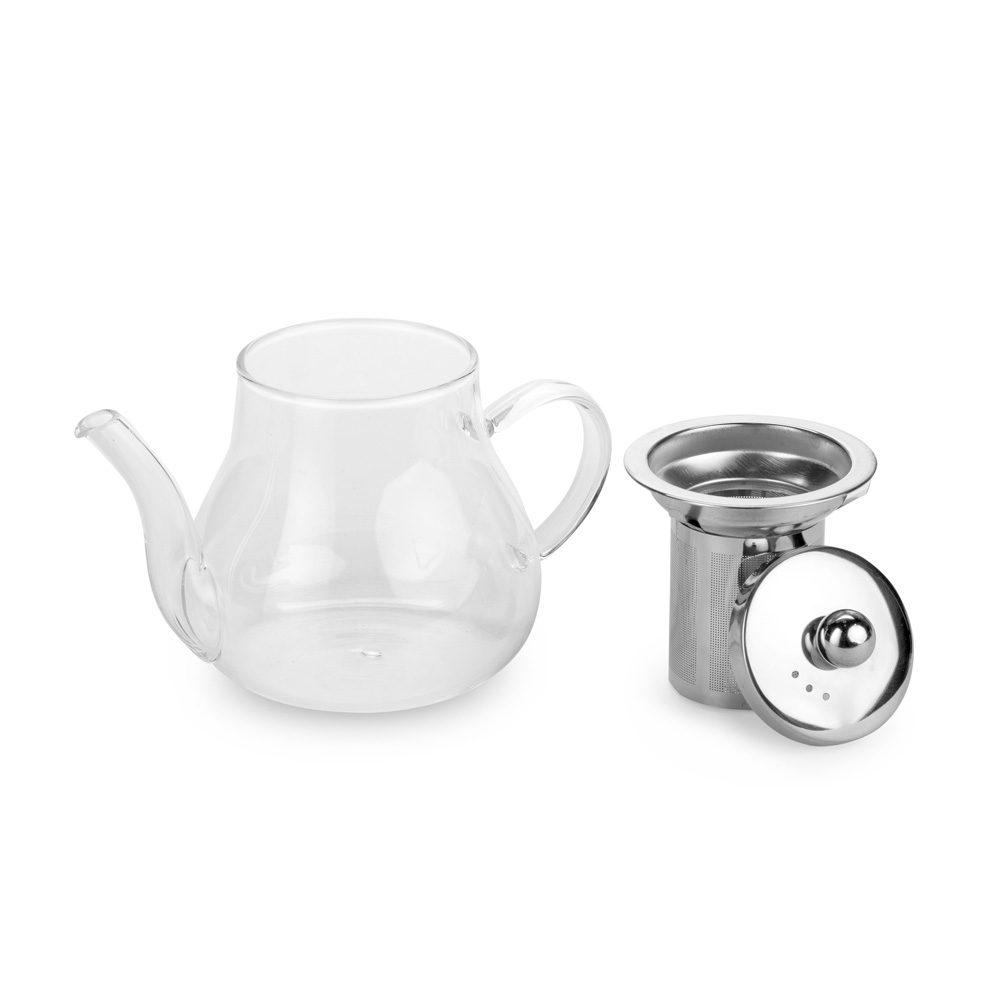Chaleira vidro borossilicato 600ml DR1974 na cor Transparente, brinde personalizado Sky Brindes