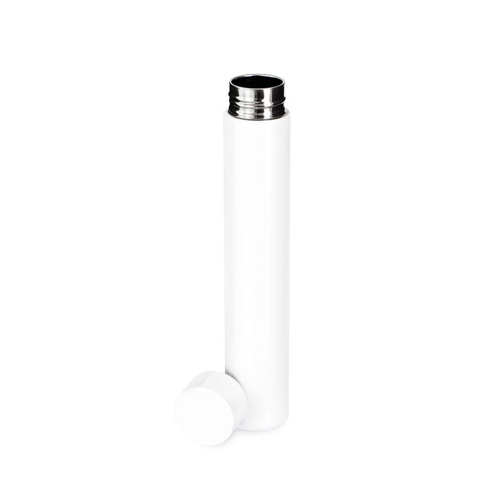 Garrafa inox 250ml DR1980 na cor Branco, brinde personalizado Sky Brindes