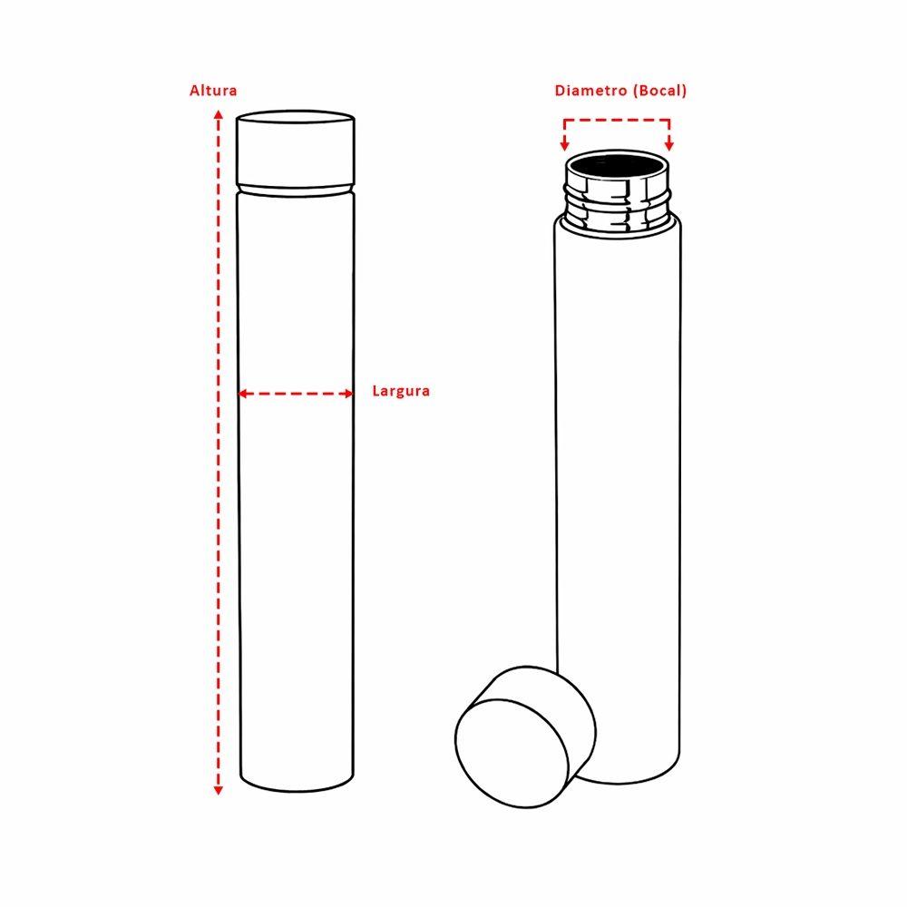 Garrafa inox 250ml DR1980 na cor Branco, brinde personalizado Sky Brindes
