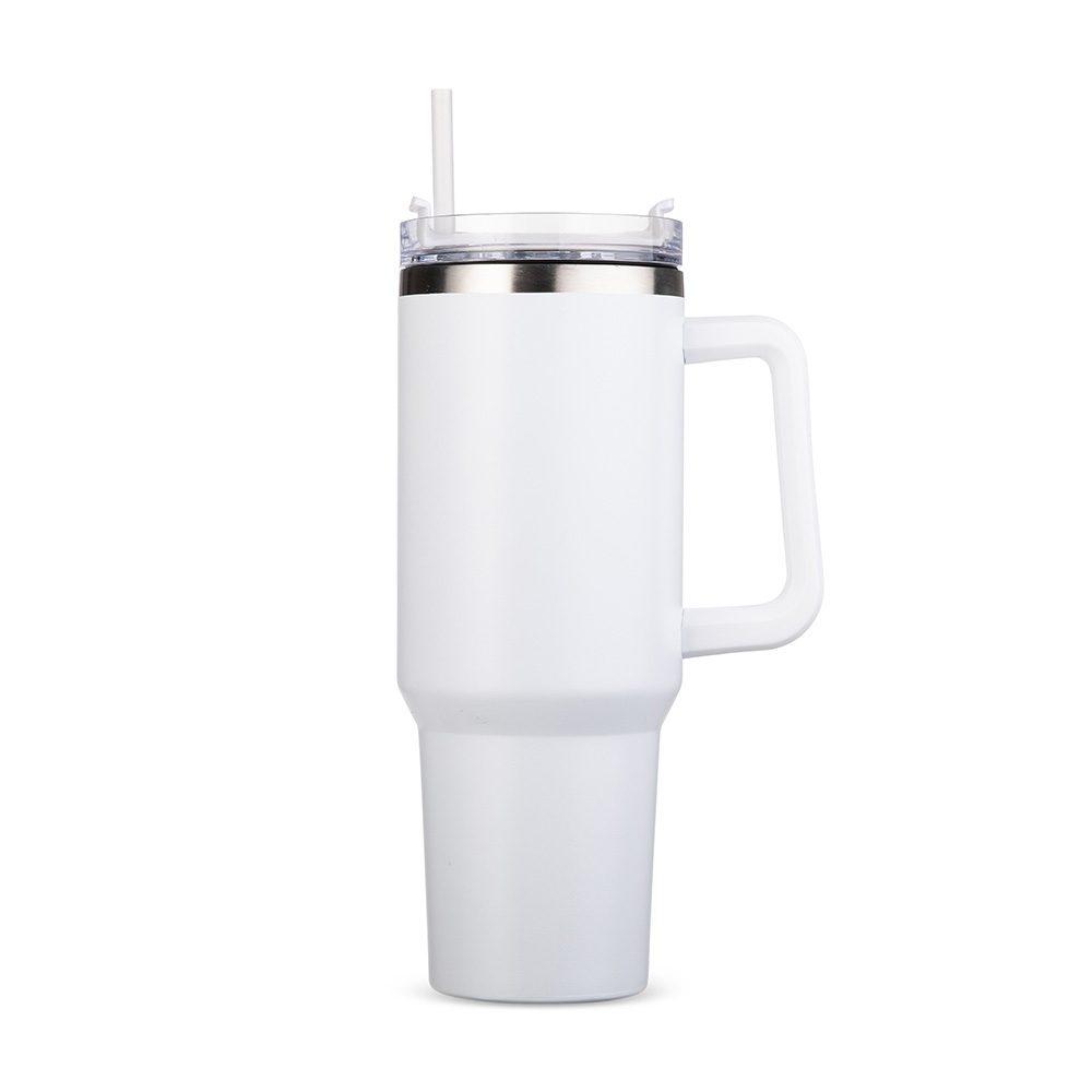 Caneca térmica 1,2l DR1984 na cor Branco, brinde personalizado Sky Brindes