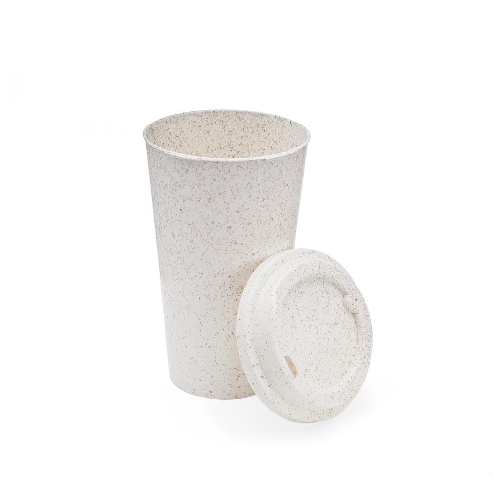 Copo fibra de arroz 550ml DR1998 na cor Bege, brinde personalizado Sky Brindes