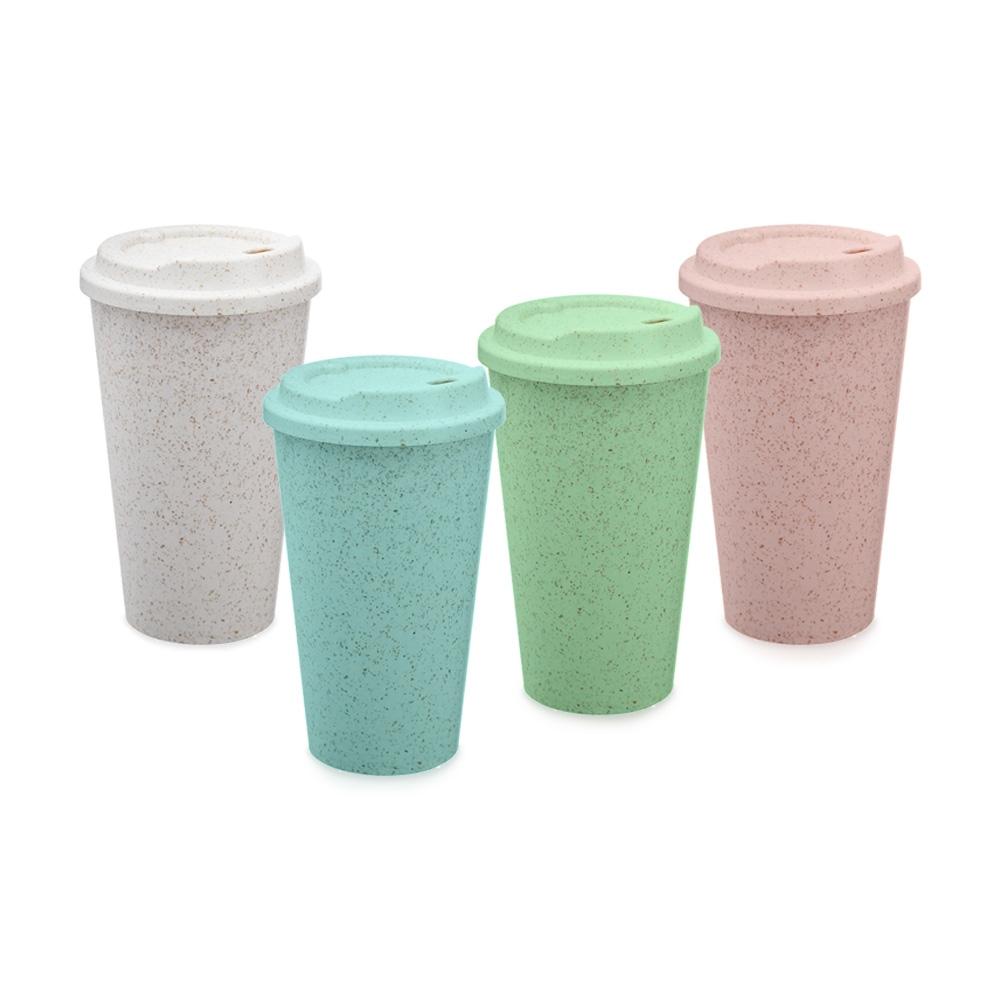 Copo fibra de arroz 550ml DR1998 na cor Bege, brinde personalizado Sky Brindes