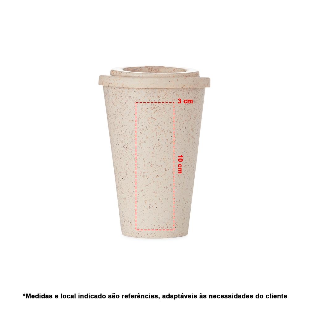 Copo fibra de madeira 400ml DR2001 na cor Bege, brinde personalizado Sky Brindes