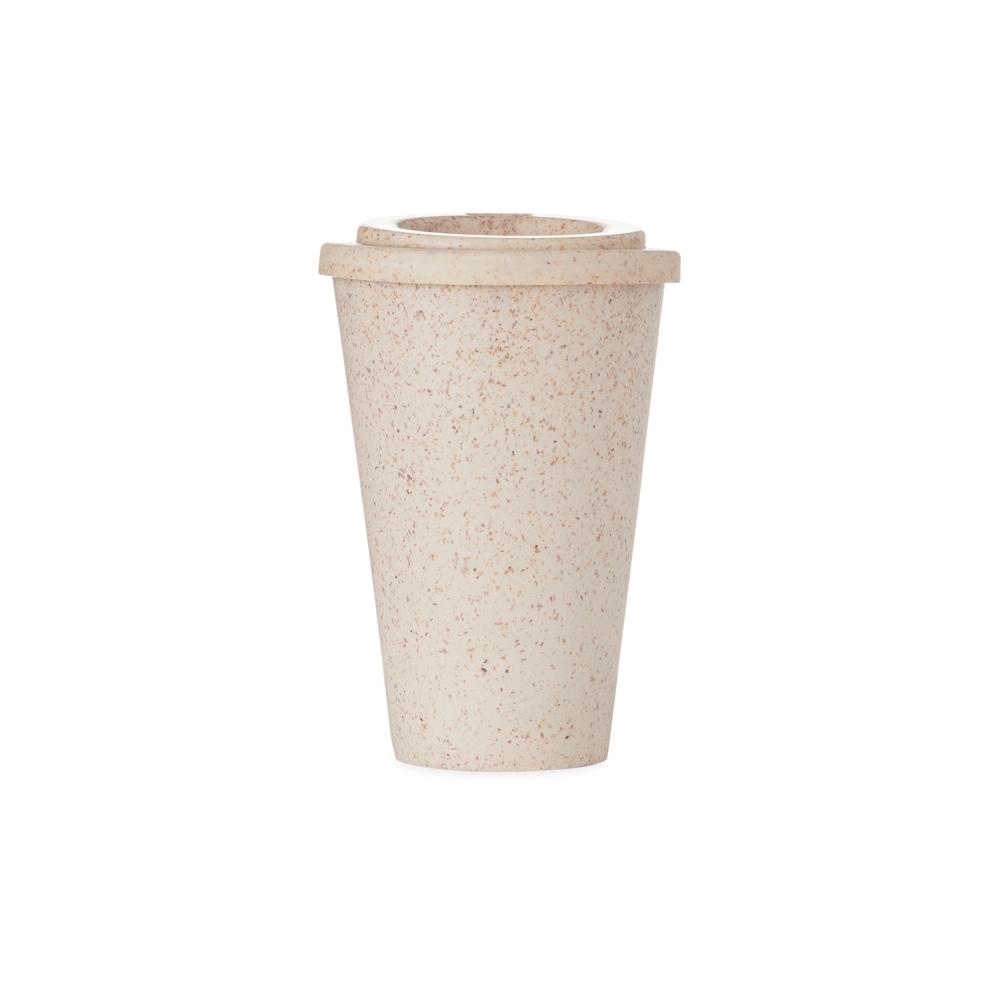 Copo fibra de madeira 400ml DR2001 na cor Bege, brinde personalizado Sky Brindes