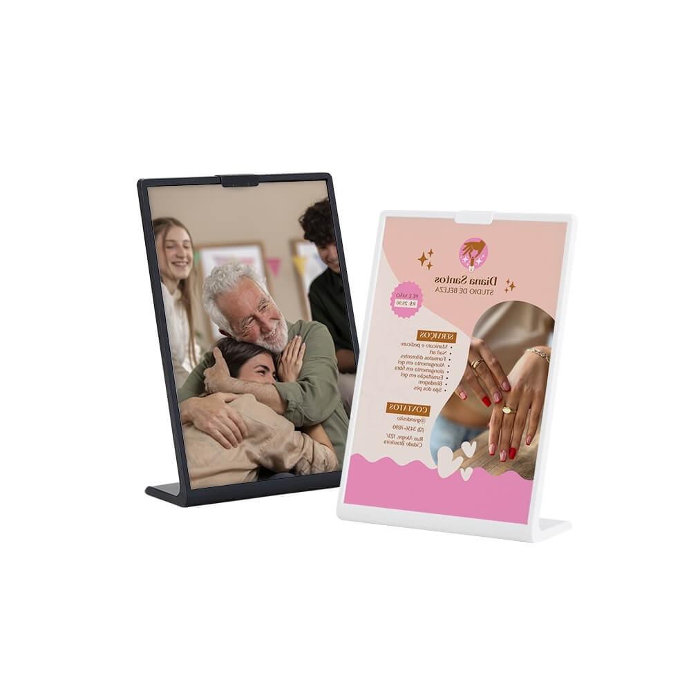 Expositor Porta Retrato A6 DV1233 na cor Branco, brinde personalizado Sky Brindes