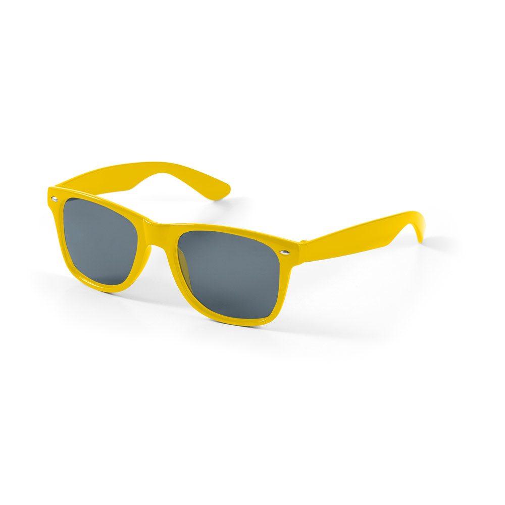 Óculos de sol em PC DV1238 na cor Amarelo, brinde personalizado Sky Brindes
