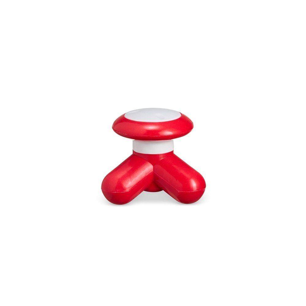 Mini Massageador DV1253 na cor Vermelho, brinde personalizado Sky Brindes