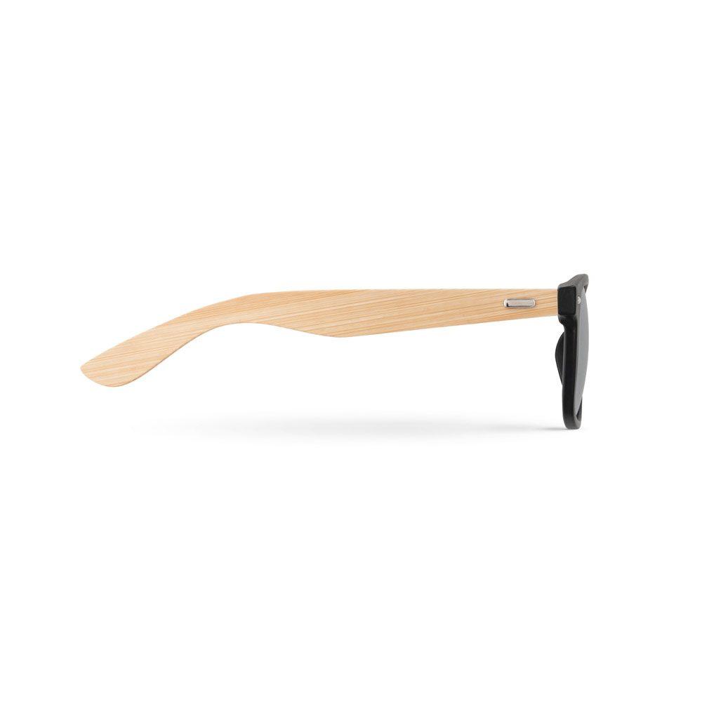 Óculos de sol em PP e bambu DV1274 na cor Preto, brinde personalizado Sky Brindes
