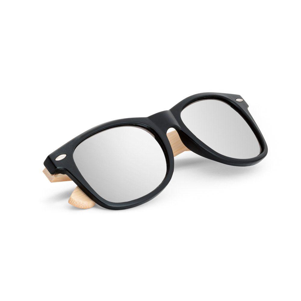 Óculos de sol em PP e bambu DV1274 na cor Preto, brinde personalizado Sky Brindes