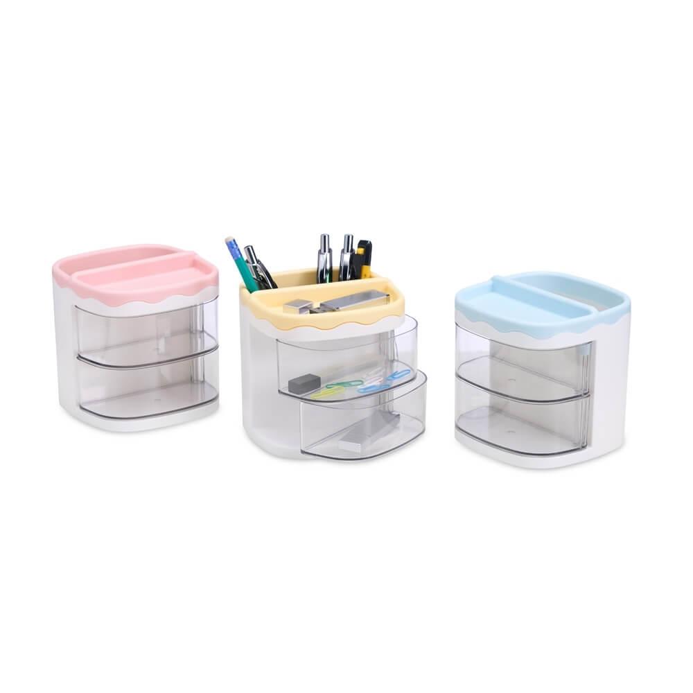 Organizador de Mesa DV1279 na cor Rosa, brinde personalizado Sky Brindes