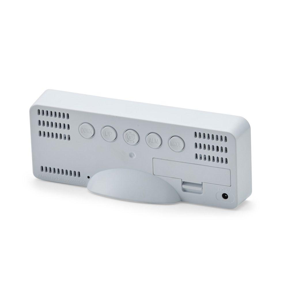 Relógio Despertador Plástico DV1281 na cor Branco, brinde personalizado Sky Brindes