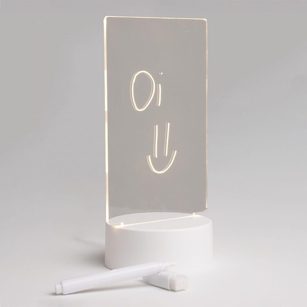 Luminária Led de Mesa 3D DV1291 na cor Branco, brinde personalizado Sky Brindes