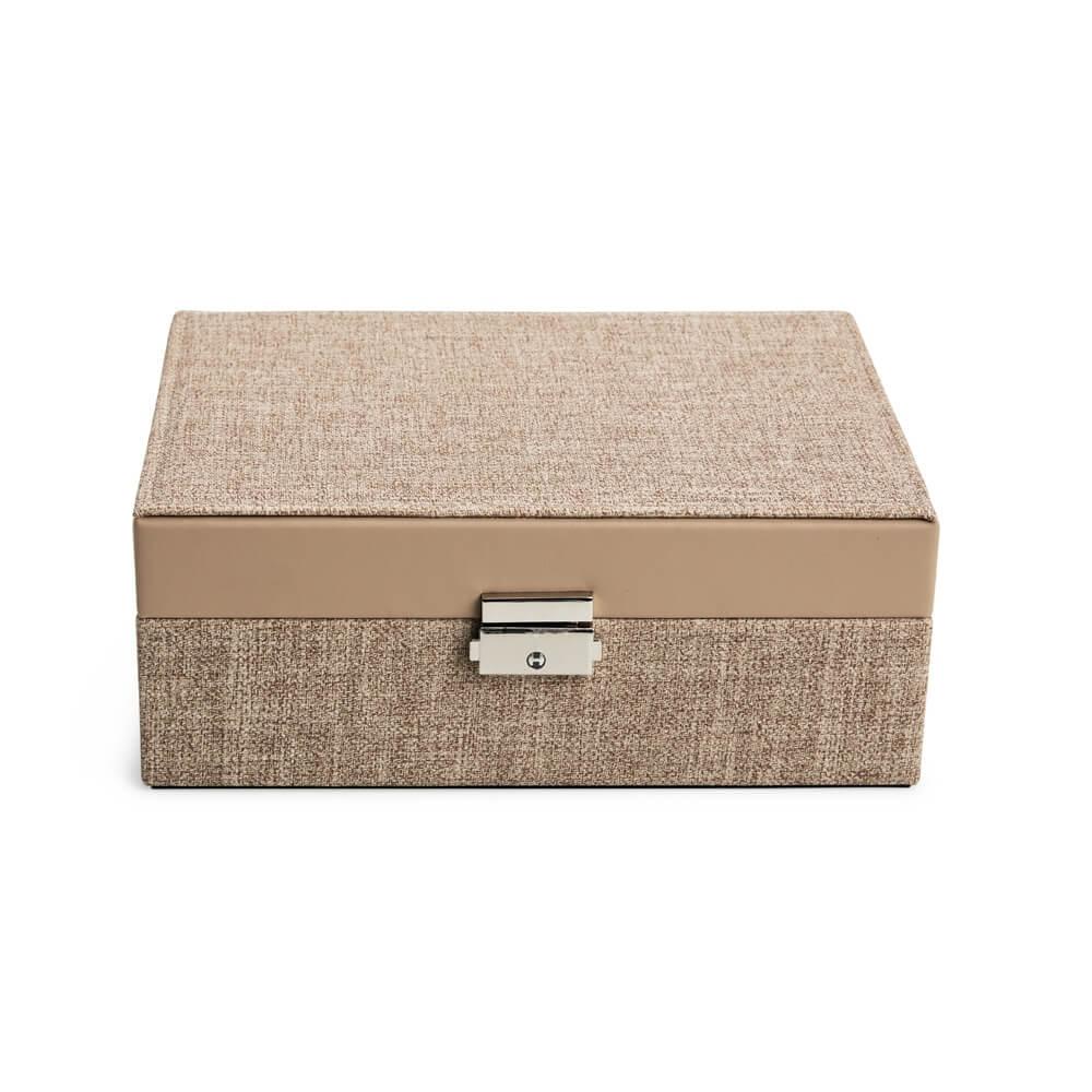 Porta-joias em Poliuretano DV1297 na cor Bege, brinde personalizado Sky Brindes