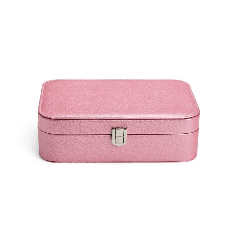 Porta-Joias com Espelho DV1299 na cor Rosa, brinde personalizado Sky Brindes
