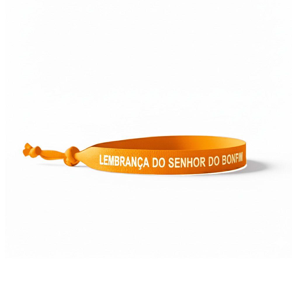 Fita Bonfim Personalizada DV1303 na cor Laranja, brinde personalizado Sky Brindes