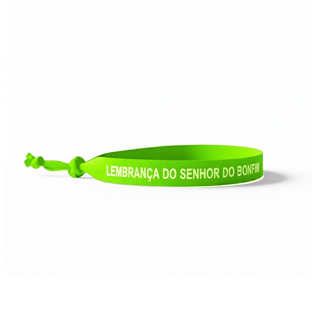 Fita Bonfim Personalizada DV1303 na cor Verde limão, brinde personalizado Sky Brindes