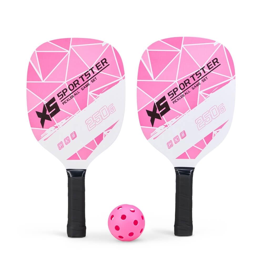 Kit Pickleball 3 Peças DV1308 na cor Rosa, brinde personalizado Sky Brindes