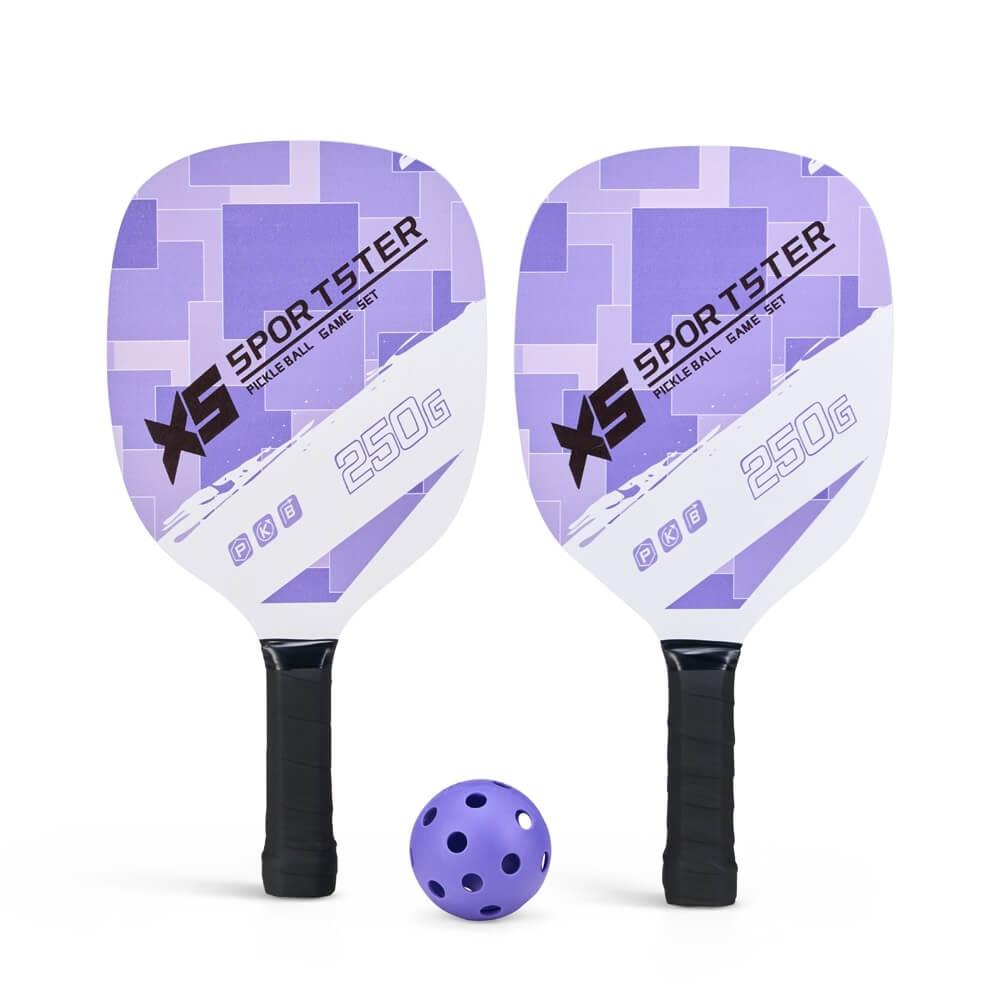 Kit Pickleball 3 Peças DV1308 na cor Roxo, brinde personalizado Sky Brindes