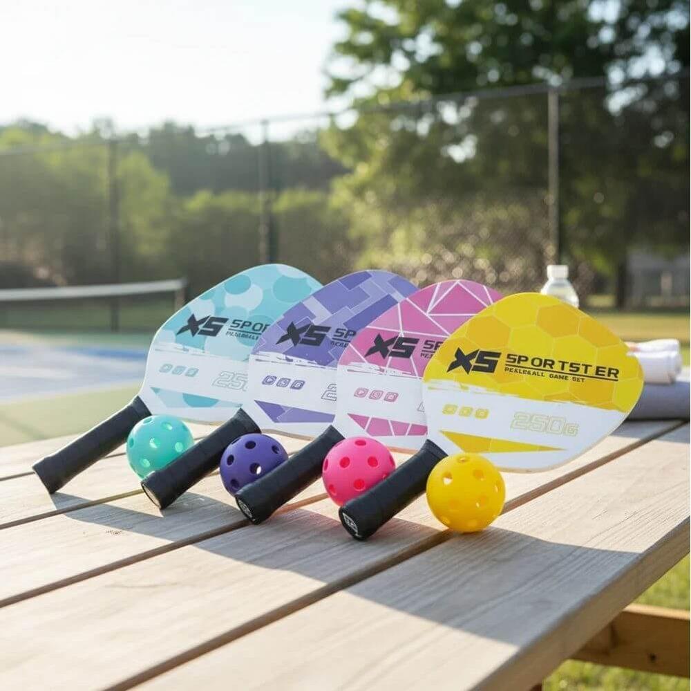 Kit Pickleball 3 Peças DV1308 na cor Roxo, brinde personalizado Sky Brindes