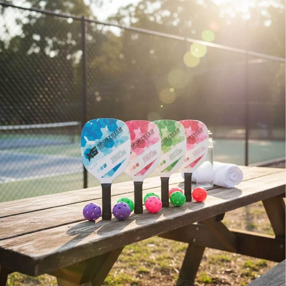 Kit Pickleball 6 Peças DV1309 na cor Azul, brinde personalizado Sky Brindes